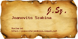 Joanovits Szabina névjegykártya