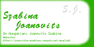 szabina joanovits business card